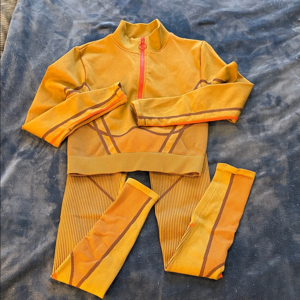 Orange and Brown Activewear Set